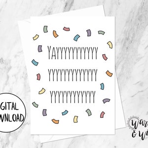 Afdrukbare felicitatiekaart grappig, gefeliciteerd kaart afdrukbaar, promotiekaart, nieuwe taakkaart, vieringskaart, 5x7 kaart, afdrukbare envelop
