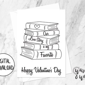 Druckbare Valentinstagskarte Romantisch, Digitale Valentinstagskarte für Mann, für Frau, für Freund, 5x7 Grußkarte, bedruckbarer Umschlag