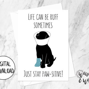 Druckbare Thinking of You Karte, Hund Thinking of You Karte Digital, Positivitätskarte, Krankenhauskarte, 5x7 Karte, druckbarer Umschlag