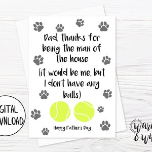 Druckbare Vatertagskarte von Hund, Hund Papa Karte, digitale Karte für Papa von Hund, lustige Karte für Papa, 15x7 Grußkarte, bedruckbarer Umschlag