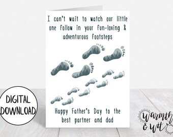 Printable Father's Day Card for Husband, from Wife, First Father's Day Card, Digital Fathers Day Card, 5x7 Greeting Card, Printable Envelope