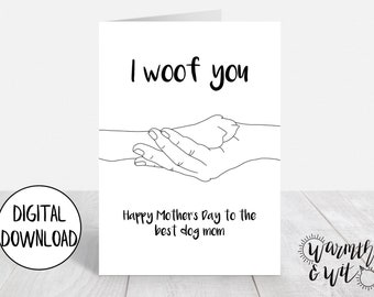 Printable Mother's Day Card From Dog, Dog Mom Card, Dog Mothers Day ...