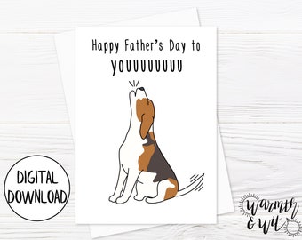 Printable Fathers Day Card Funny, Dog Fathers Day Card from Kids, from Dog, from Daughter, Dog Dad Card Digital, 5x7 Card, Envelope