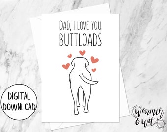 Printable Father's Day Card from Dog, Dog Dad Card, Digital Card for Dad from Dog, Dog Father's Day Card, 5x7 Card, Printable Envelope