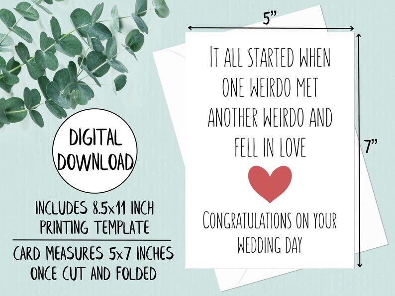 Printable Wedding Card Funny Wedding Card Digital Download - Etsy Canada