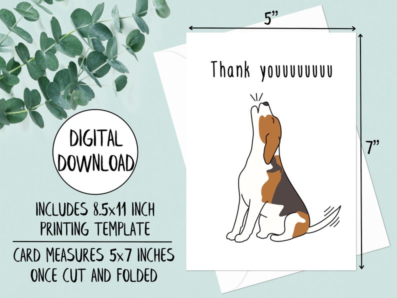 Printable Thank You Card Funny Dog Thank You Cards Digital - Etsy