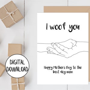 Printable Mother's Day Card from Dog, Dog Mom Card, Digital Card for Mom, Dog Mothers Day Card, 5x7 Greeting Card, Printable Envelope image 3