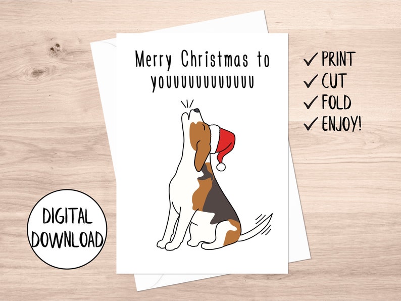 Printable Christmas Card Funny, Dog Christmas Card Digital, Christmas ...