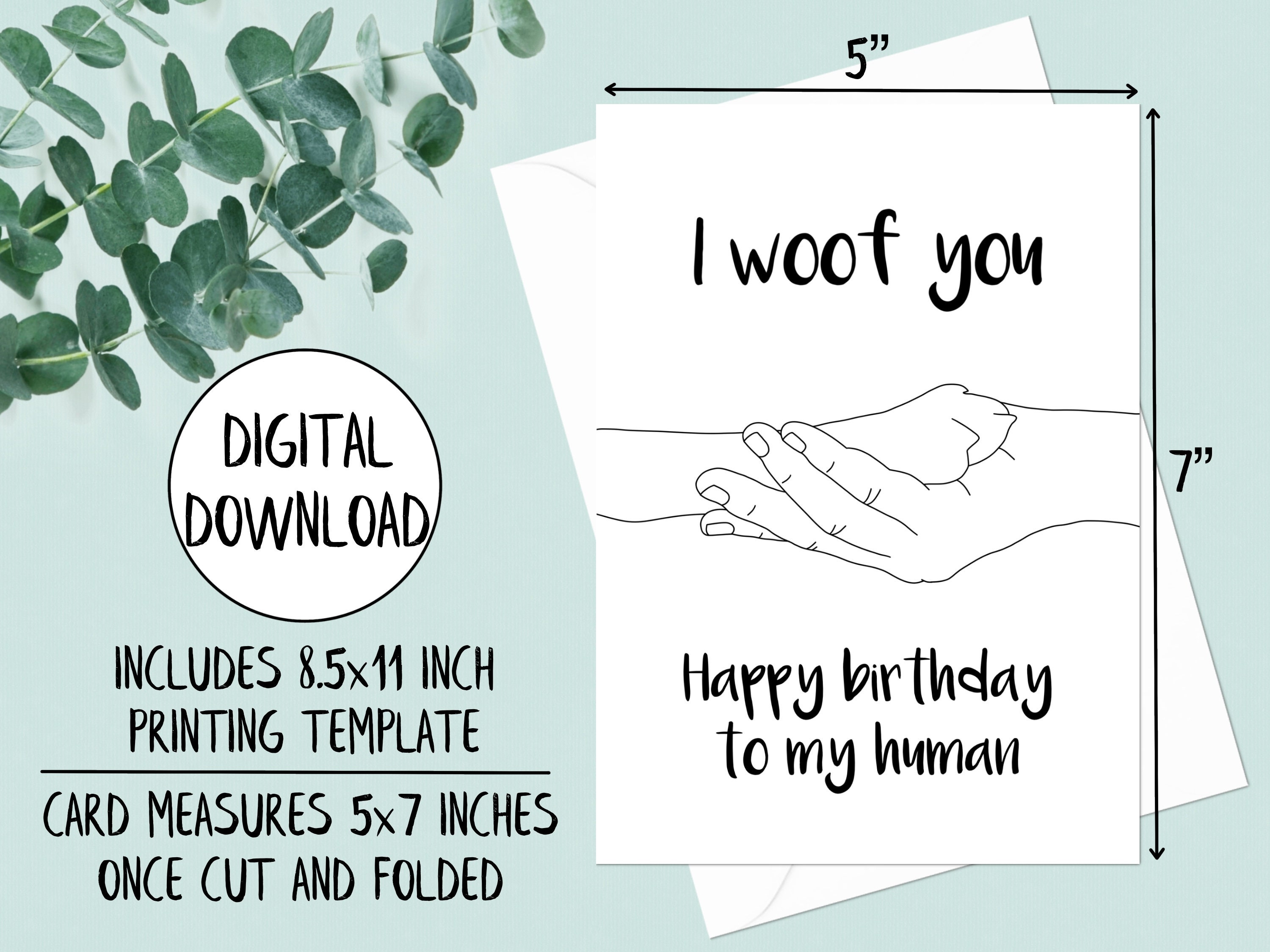 Printable Birthday Card From Dog Dog Birthday Card Puppy - Etsy