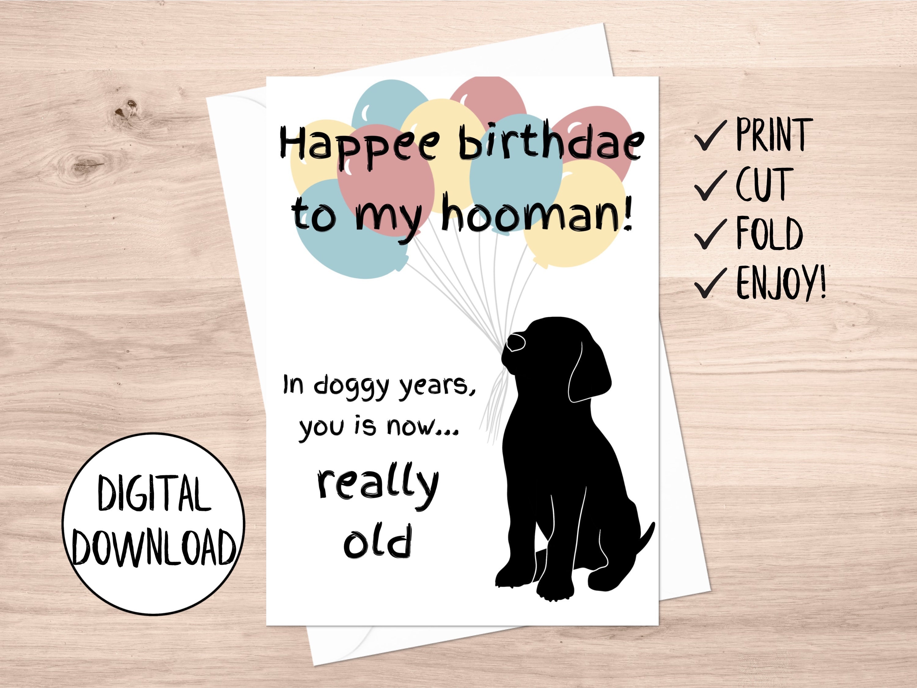 Printable Birthday Card From Dog, Dog Birthday Card, Funny Dog Birthday ...