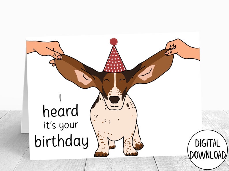 Printable Dog Birthday Card Funny Dog Birthday Card Digital - Etsy