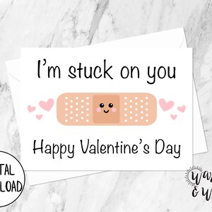 Biglietto di San Valentino stampabile Biglietto di San Valentino carino e divertente digitale, per moglie, per marito, biglietto di auguri 5x7, busta stampabile
