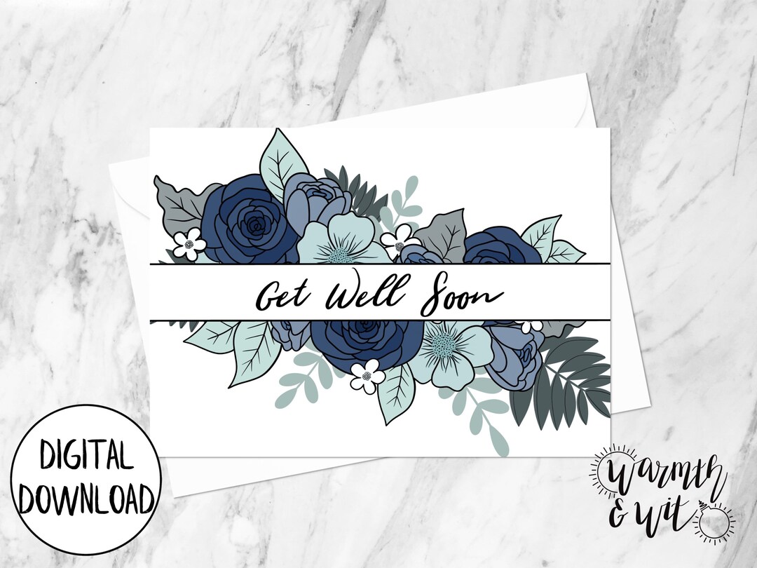 Printable Get Well Soon Card, Get Well Card, Get Well Card Printable ...