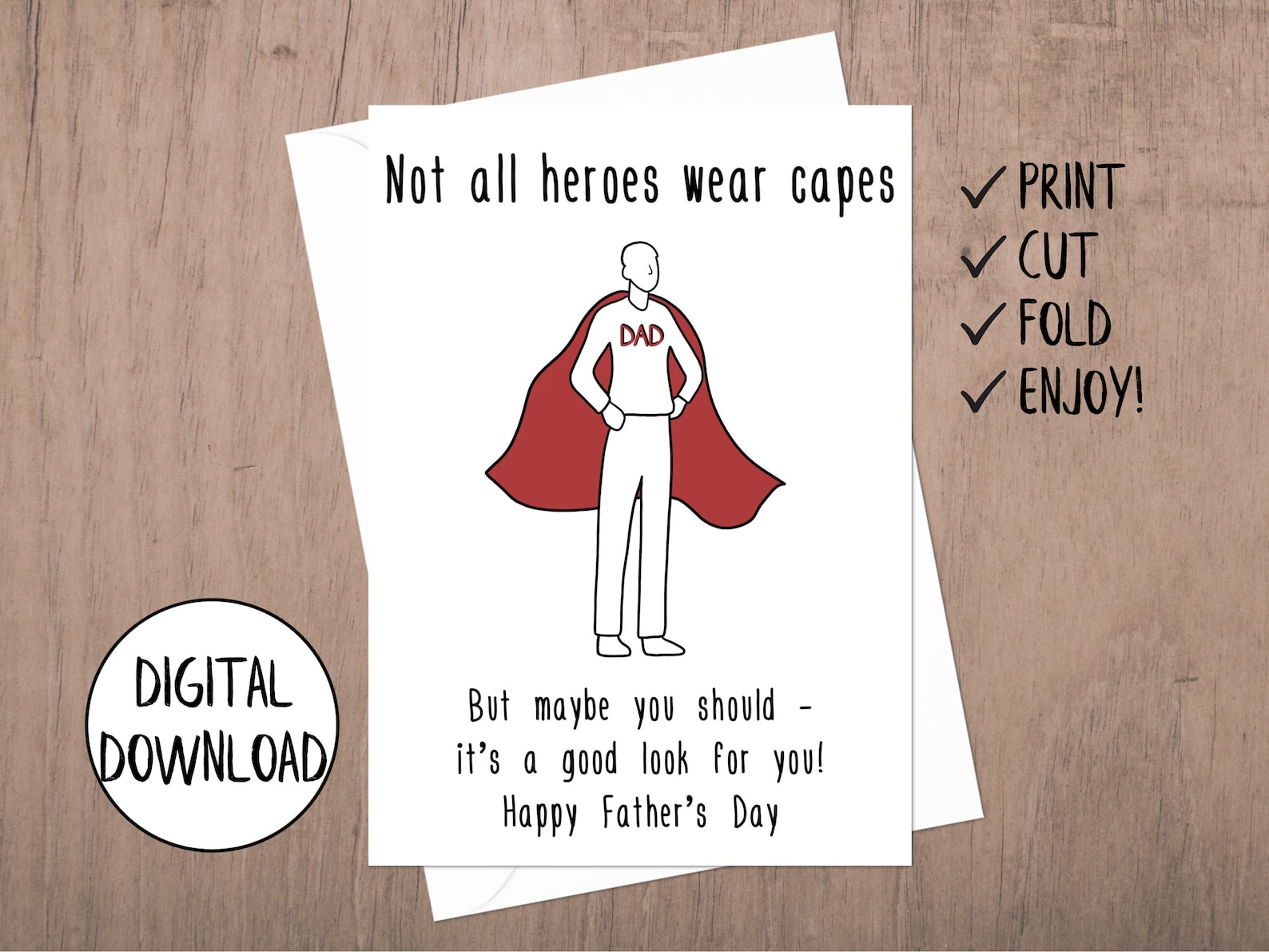 Printable Father's Day Card, for Husband, Funny Fathers Day Card From ...