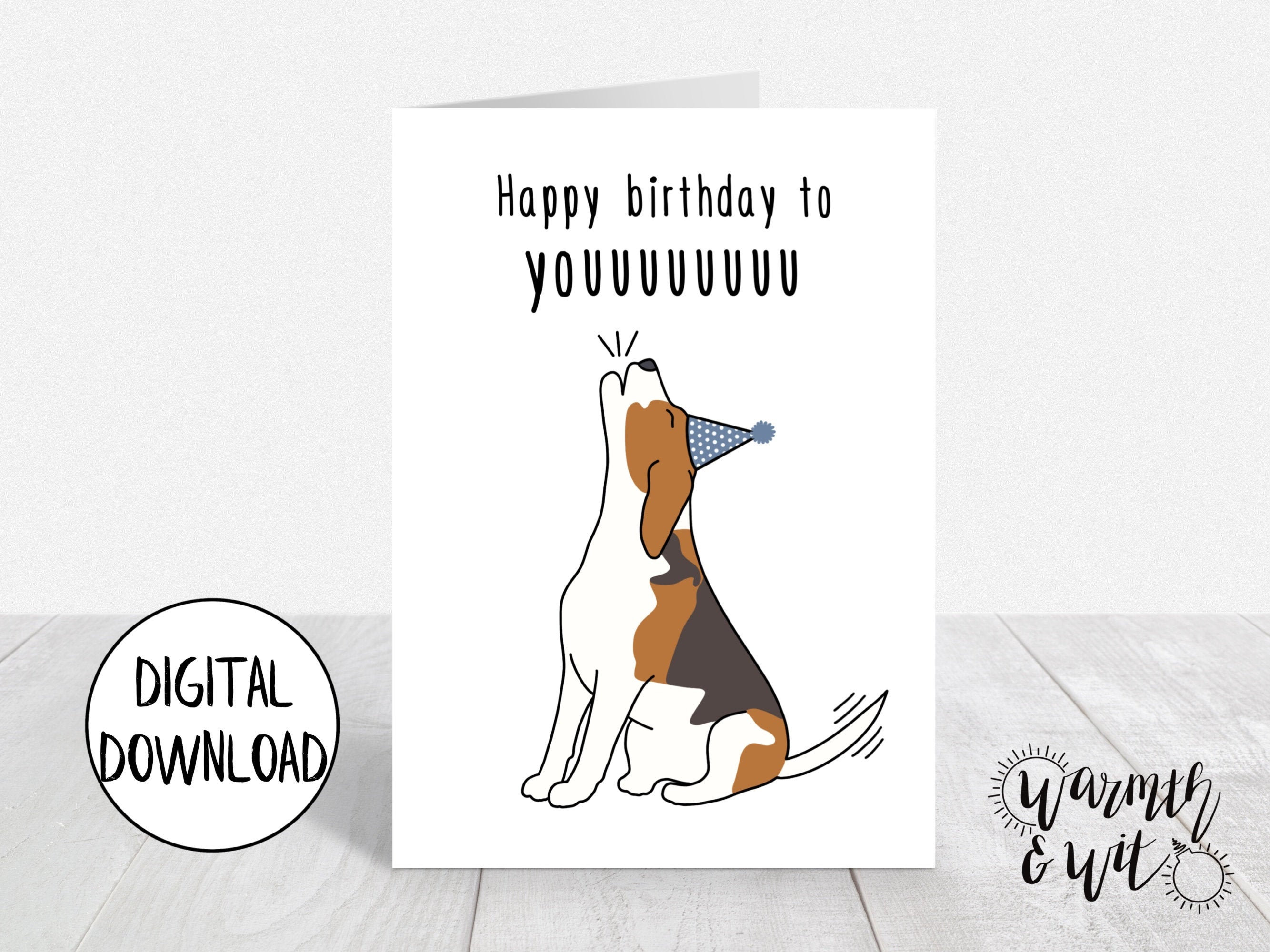 printable dog birthday card, printable birthday card funny