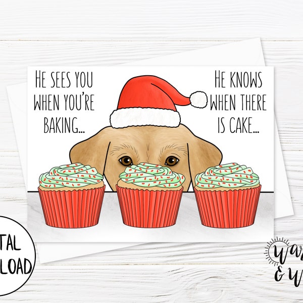 Printable Dog Christmas Card Funny, Christmas Card Dog, Dog Holiday Card, Printable Christmas Card Digital, 5x7 Card, Printable Envelope