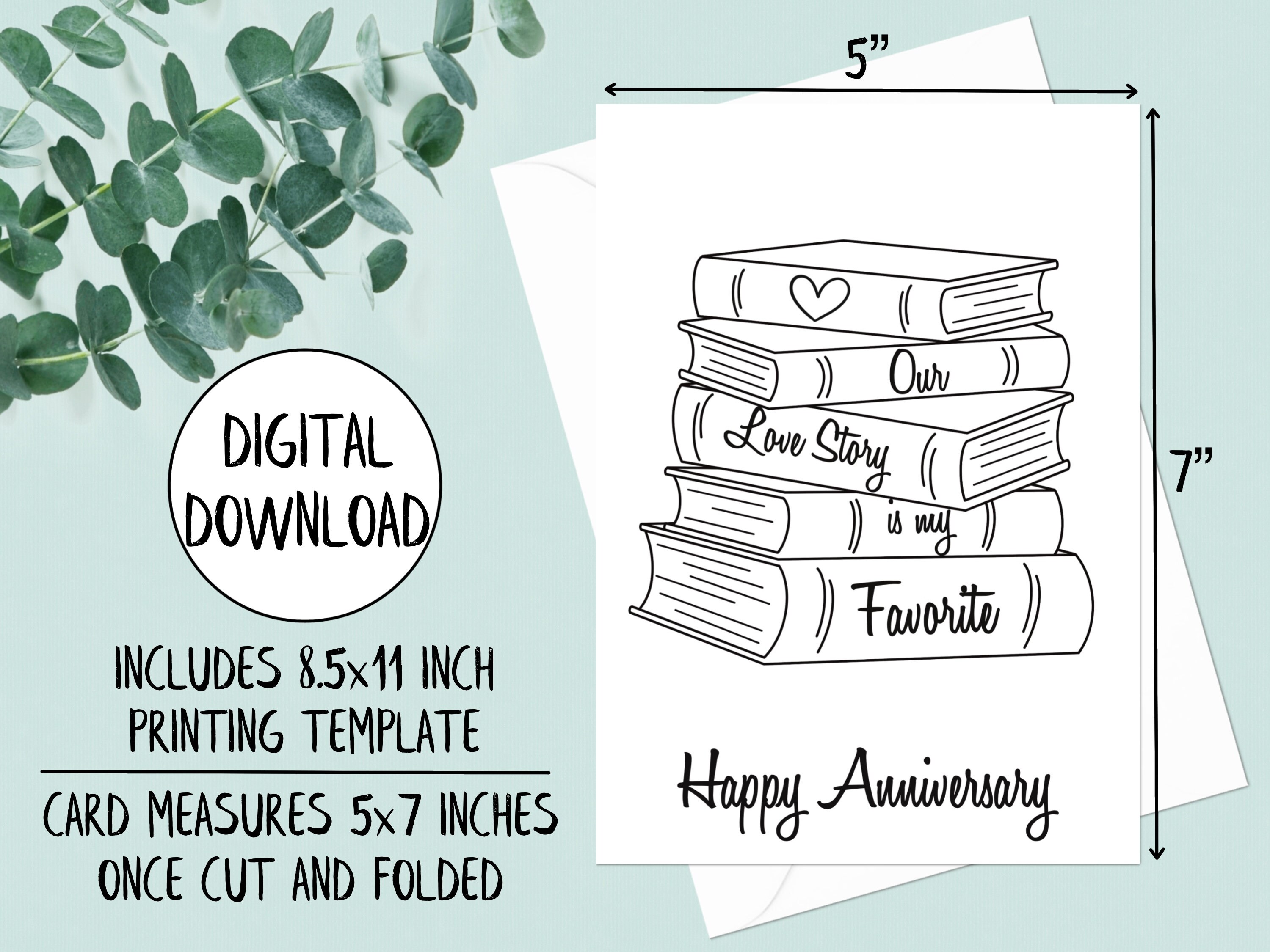 Printable Anniversary Card for Wife for Husband for - Etsy