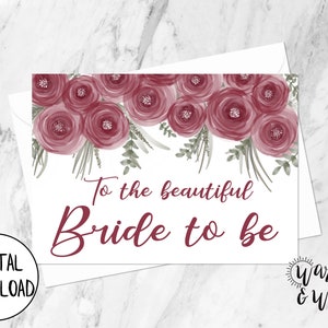 Biglietto per addio al nubilato stampabile, Biglietto per la futura sposa, Biglietto di nozze stampabile, Biglietto per addio al nubilato, Biglietto di auguri 5x7, Busta stampabile