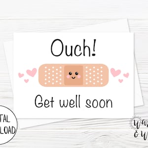Printable Get Well Soon Karte lustig, lustige Get Well Soon Karte druckbare, digitale Get Well Soon Karte, 15x7 Grußkarte, druckbare Umschlag
