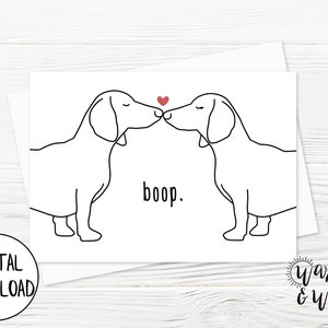 Druckbare Valentinstagskarte Hund, lustige Valentinstagskarte für Frau, für Mann, digitaler Download, 5x7 Grußkarte, druckbarer Umschlag