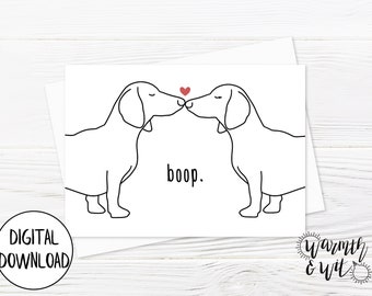 Printable Valentines Day Card Dog, Funny Valentine Card for Wife, for Husband, Digital Download, 5x7 Greeting Card, Printable Envelope
