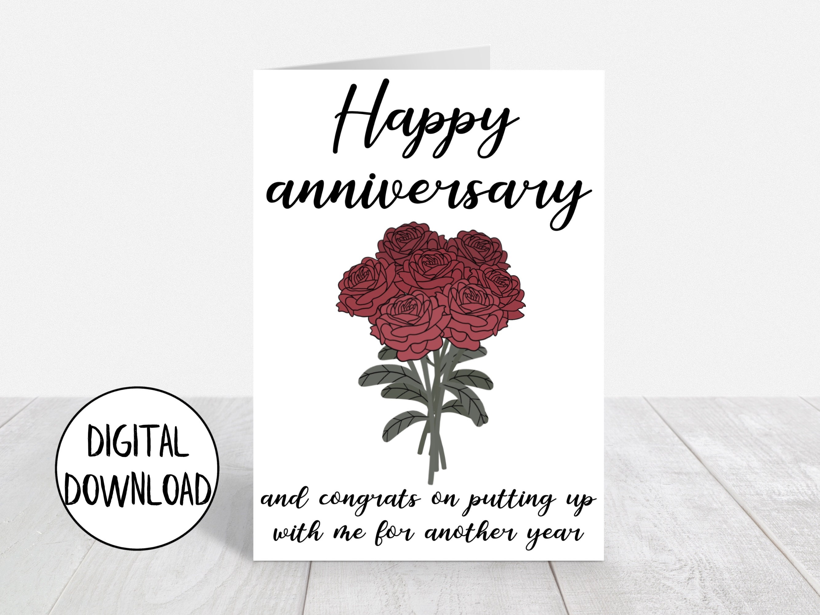 Printable Anniversary Card Funny Funny Anniversary Card for - Etsy