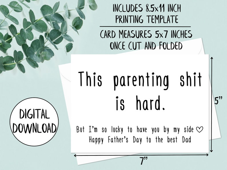 Printable Father's Day Card for Husband, Funny Father's Day Card From ...