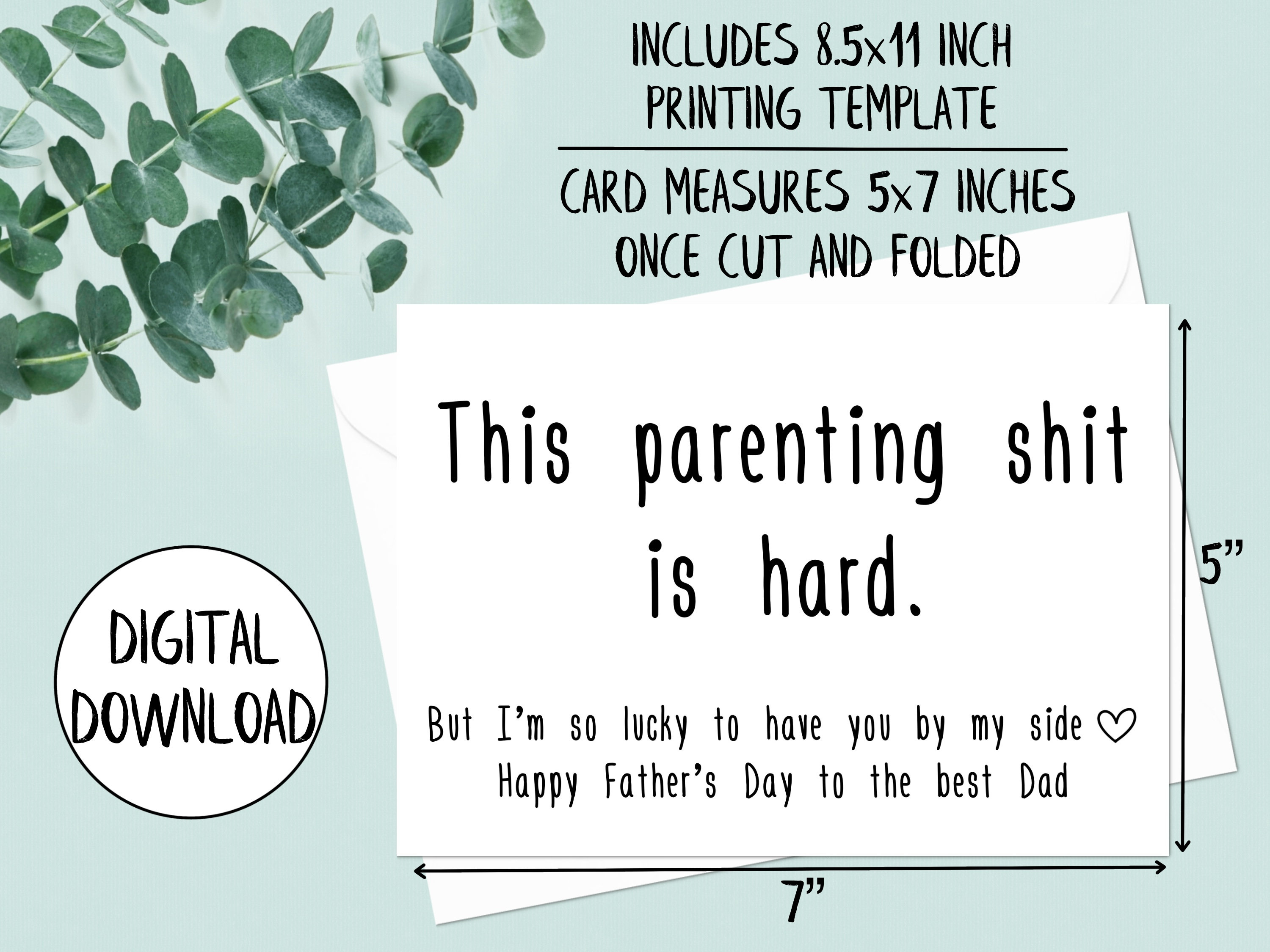 Printable Father's Day Card for Husband, Funny Father's Day Card From ...