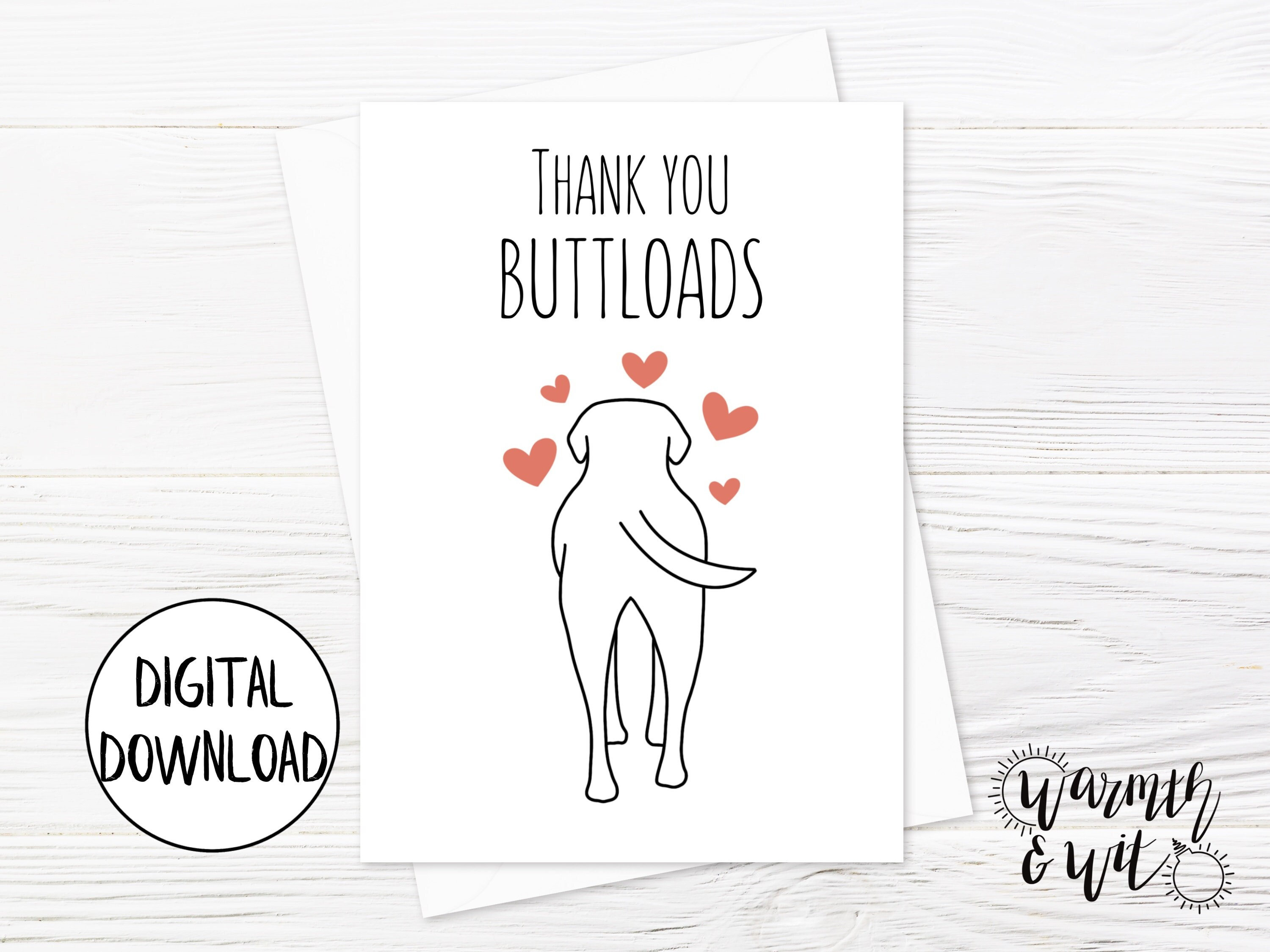 Printable Thank You Card Funny Dog Thank You Cards Digital Etsy UK
