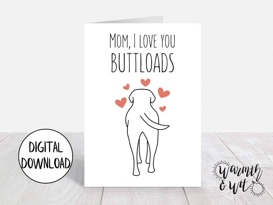 Printable Dog Mom Card, Funny Mothers Day Card From Dog, Dog Mothers ...