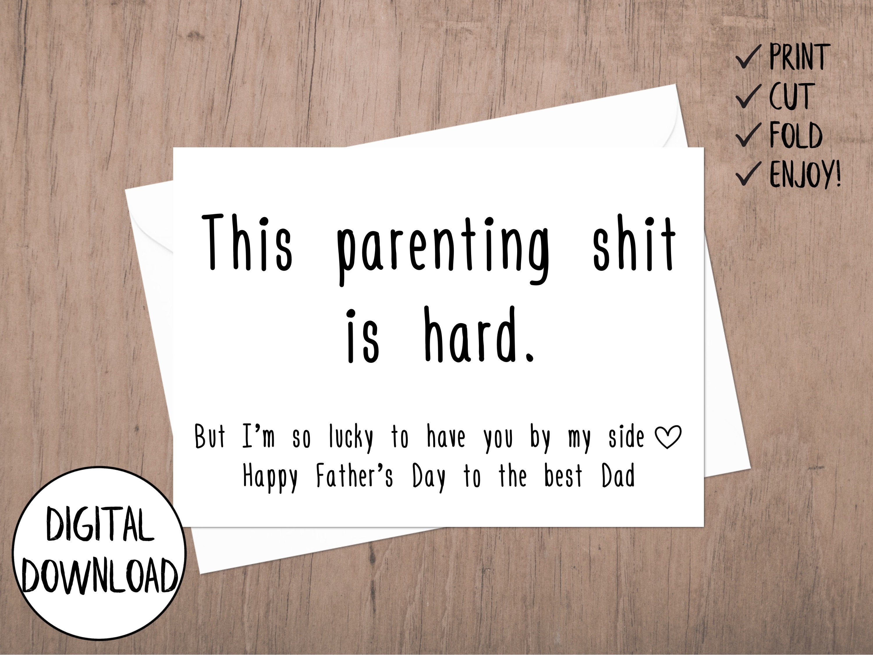 Printable Father's Day Card for Husband, Funny Father's Day Card From ...