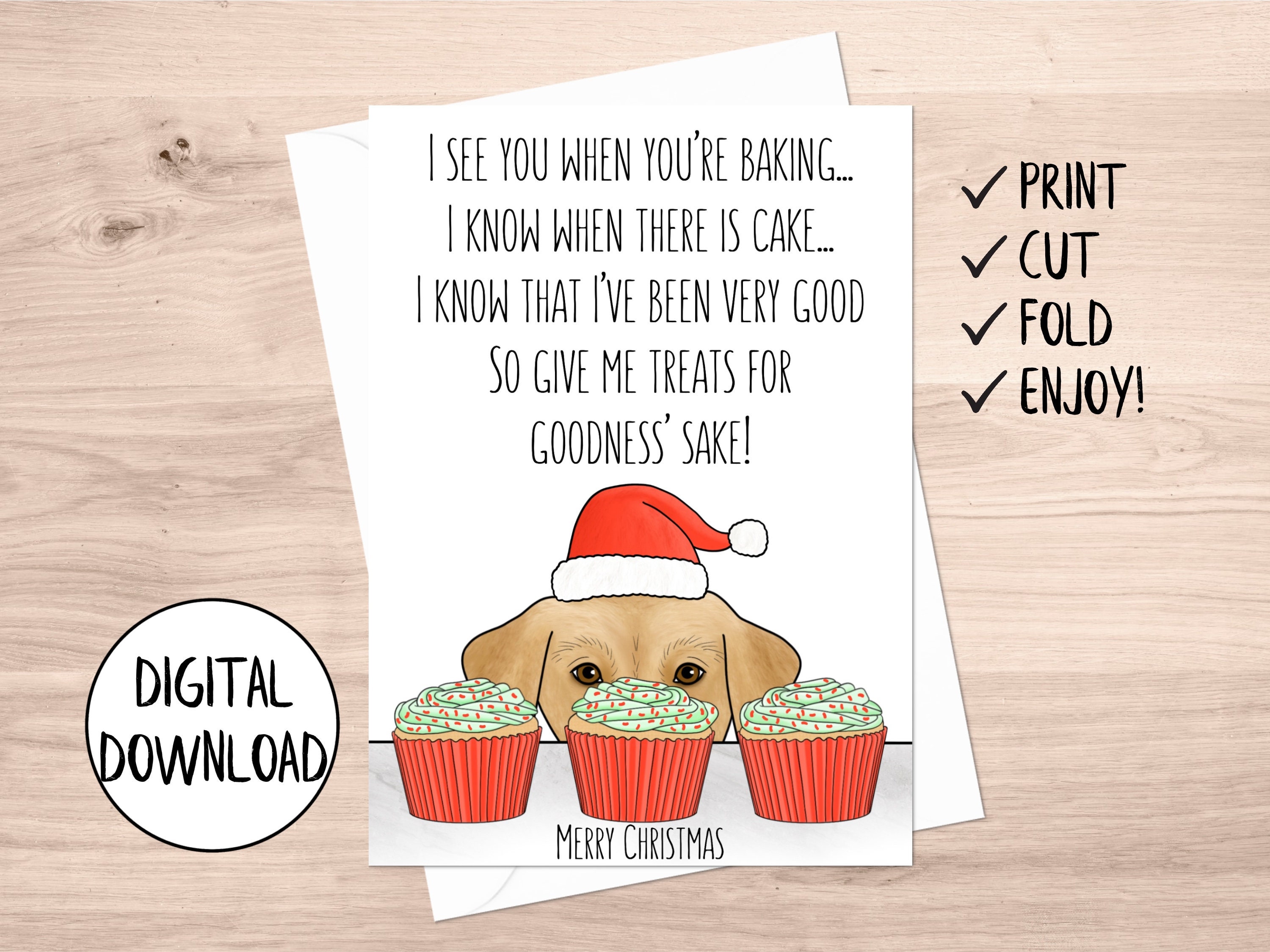 Printable Dog Christmas Card Funny, Christmas Card From Dog, Dog ...
