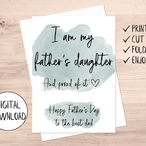 Printable Father's Day Card From Daughter, Father Daughter Card ...