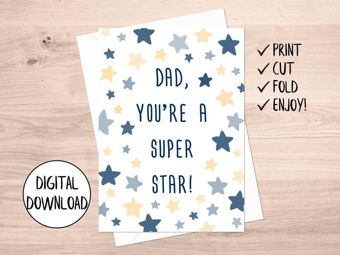 Printable Father's Day Card From Kids From Son From | Etsy