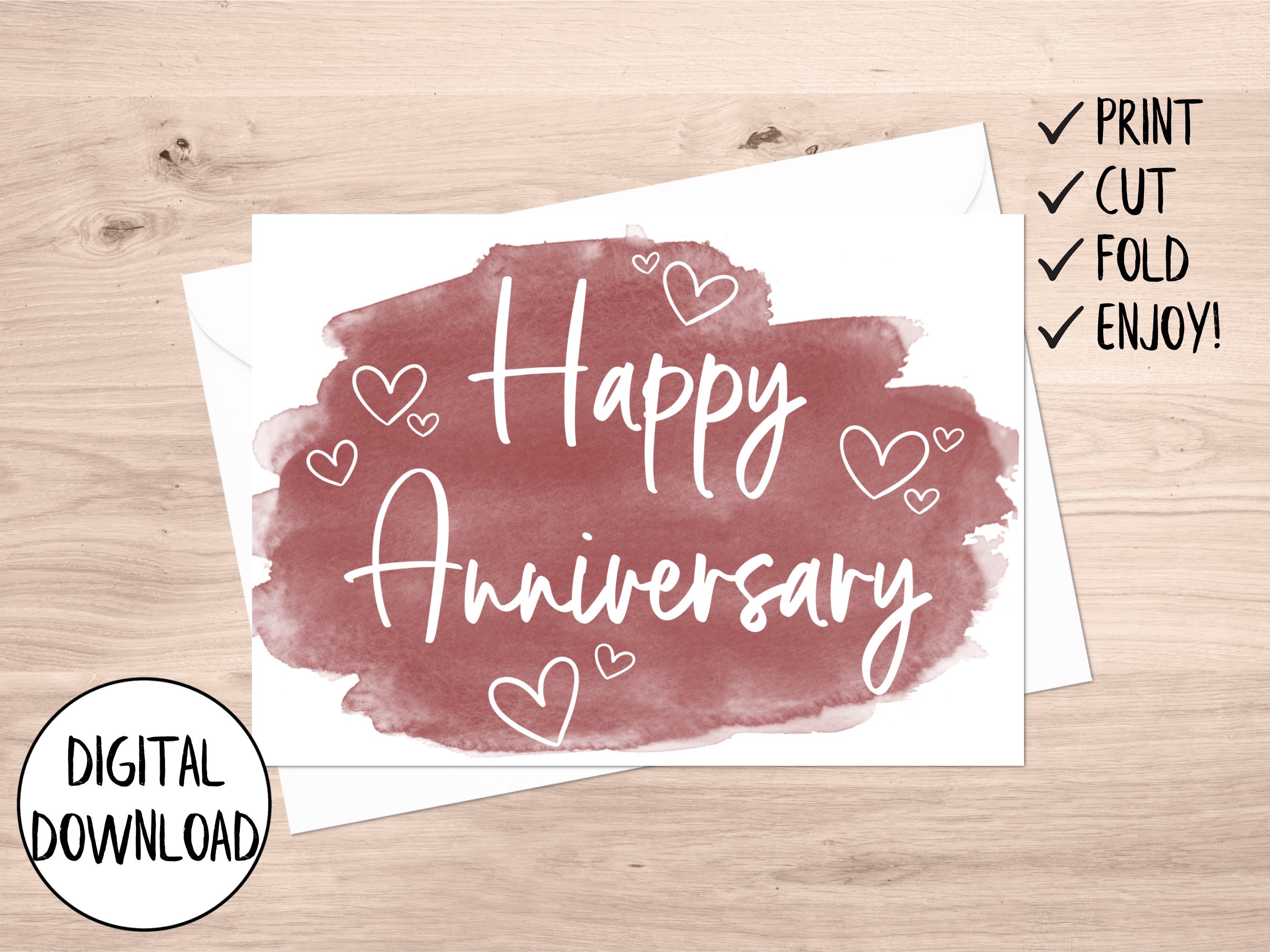 Printable Anniversary Card for Husband, for Wife, for Boyfriend, for ...