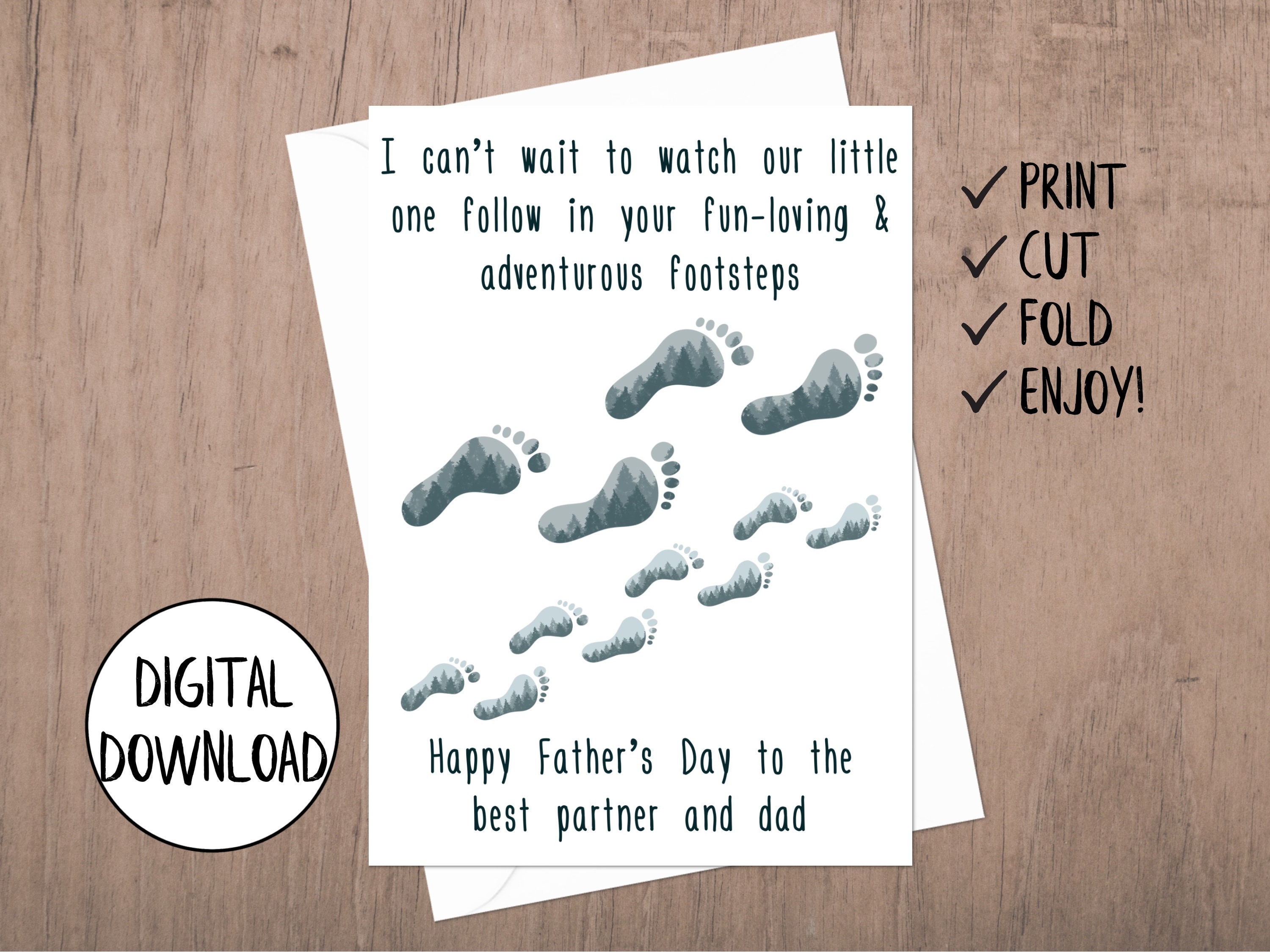 Printable Father's Day Card for Husband, From Wife, First Father's Day ...
