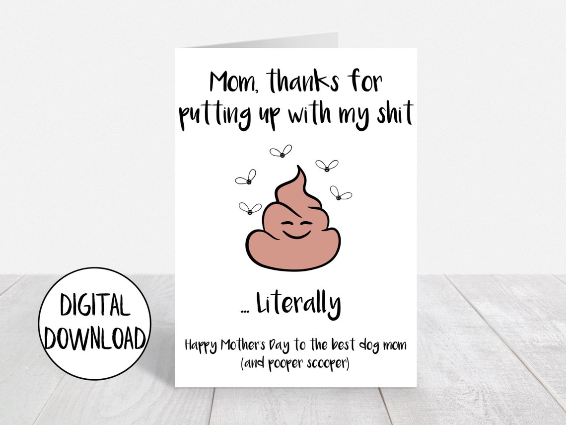 Printable Dog Mom Mother's Day Card Mothers Day Card From - Etsy