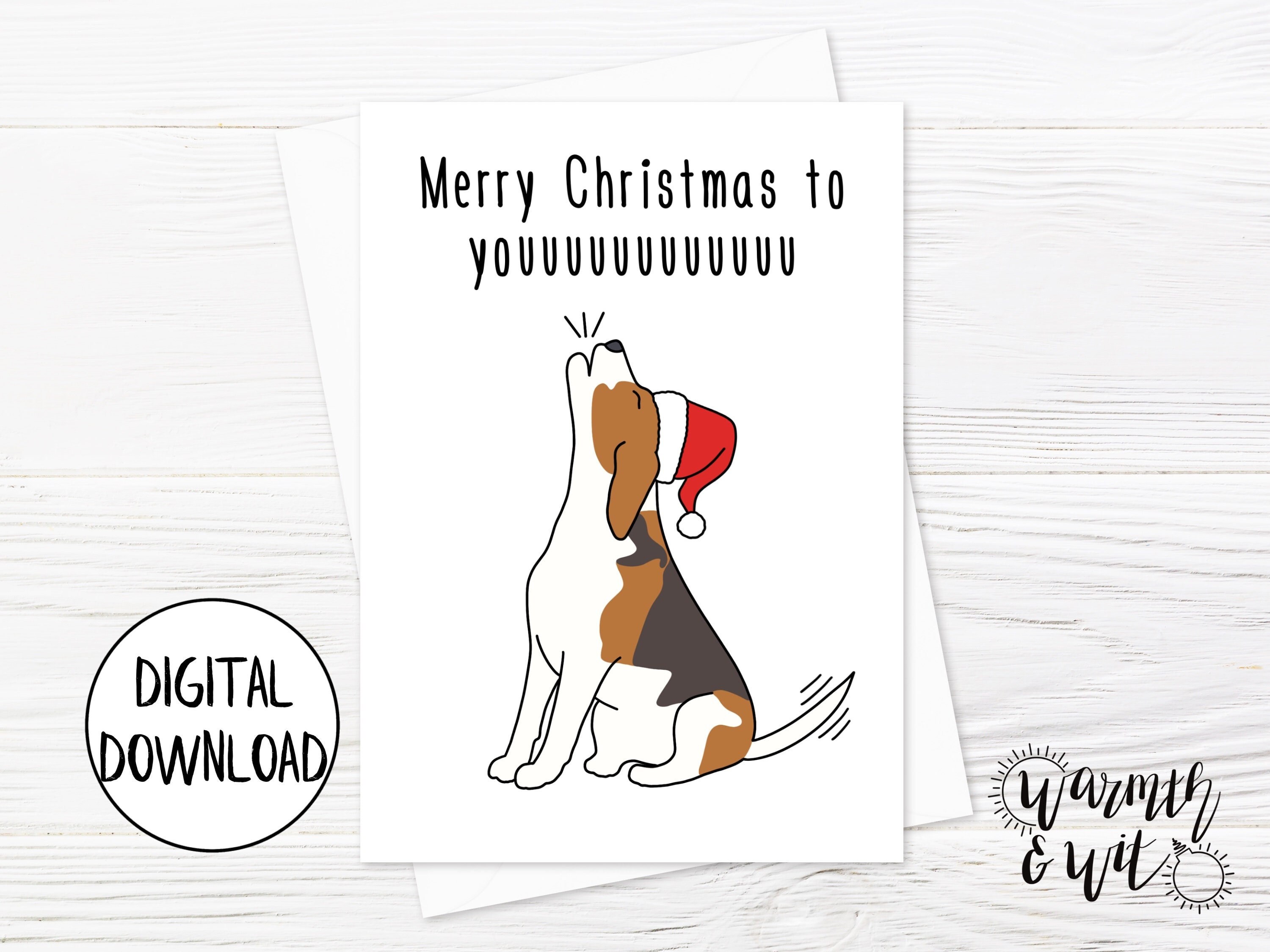 Printable Christmas Card Funny, Dog Christmas Card Digital, Christmas