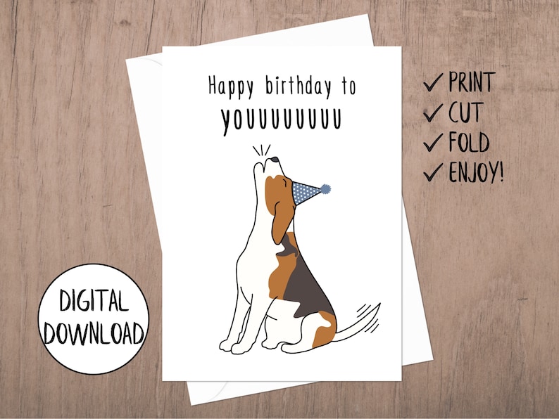 Printable Dog Birthday Card Printable Birthday Card Funny - Etsy Australia