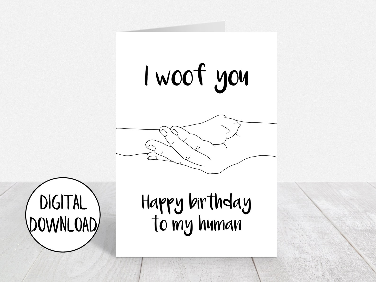 Printable Birthday Card From Dog Dog Birthday Card Puppy - Etsy