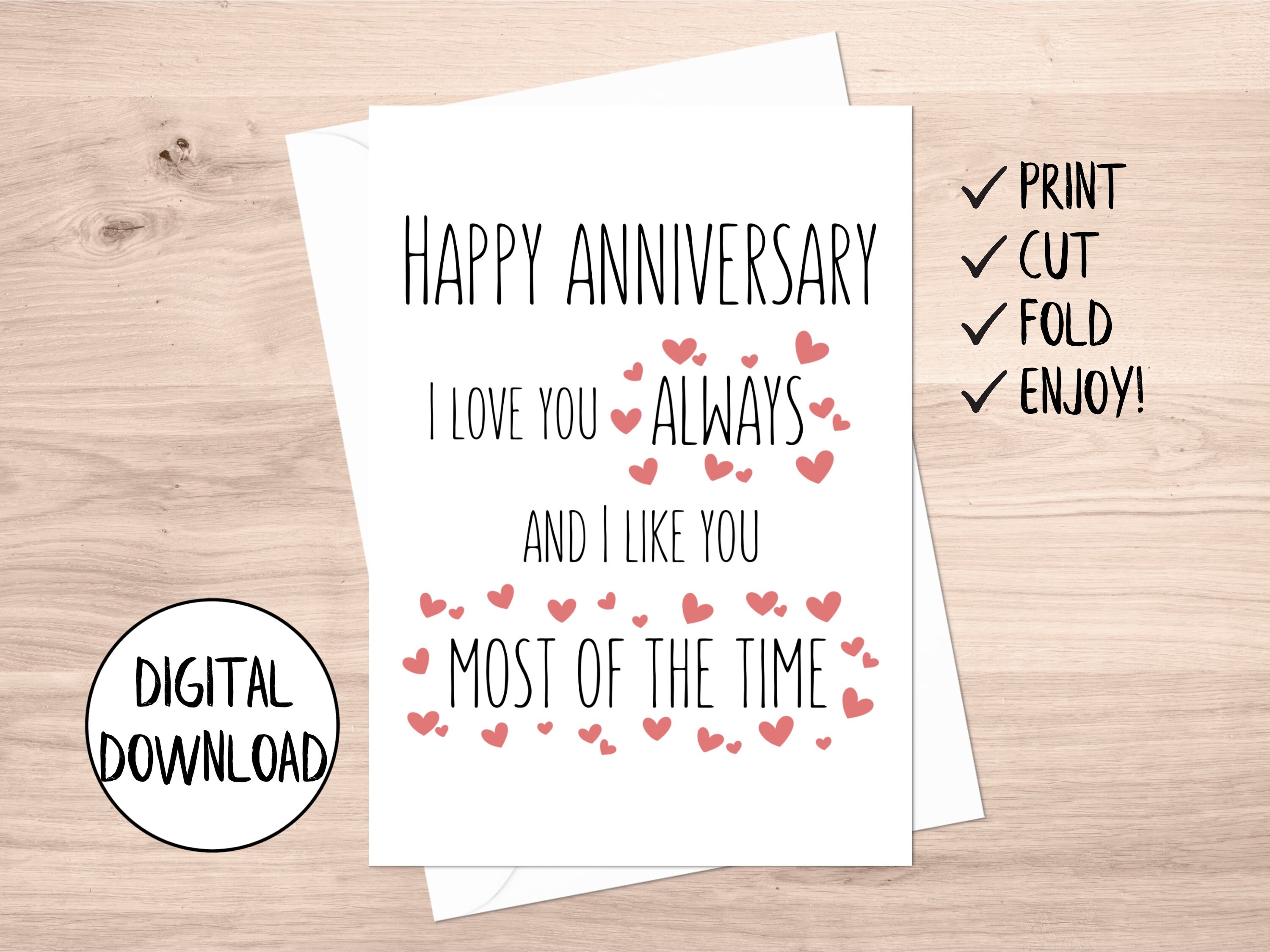 Printable Anniversary Card Funny Funny Anniversary Card for - Etsy ...
