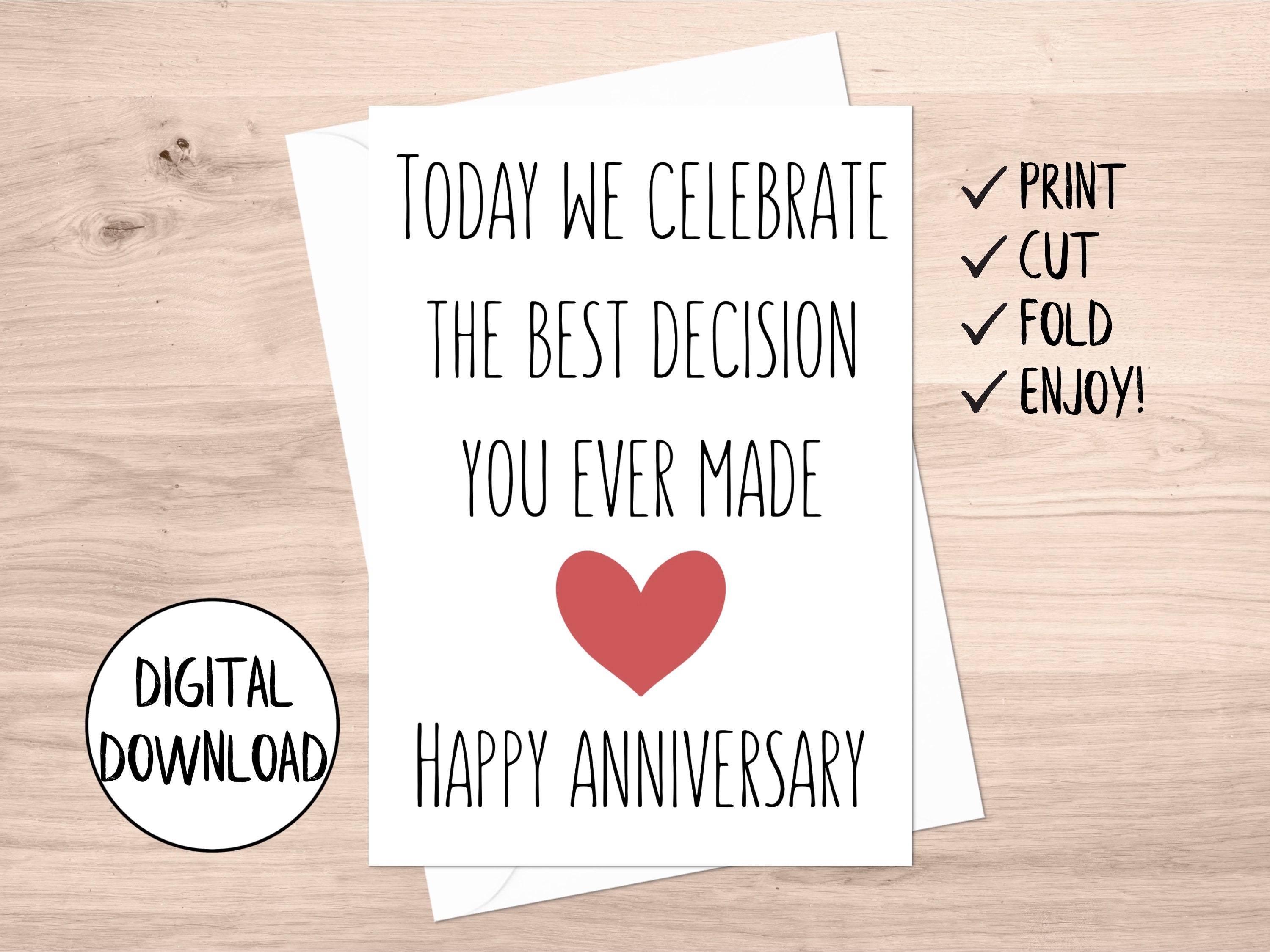 Printable Anniversary Card Funny Funny Anniversary Card for - Etsy