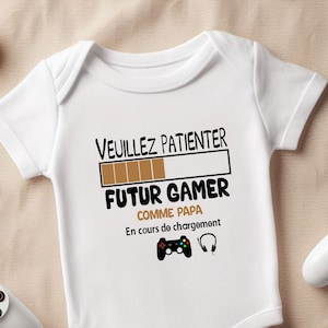 Personalized body, future gamer like dad, geek body, gamer dad, gift for baby, child Tshirt
