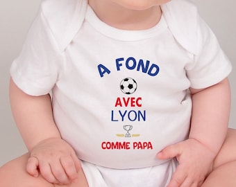 Body bébé personnalisé Olympique Lyonnais, Supporter de Lyon