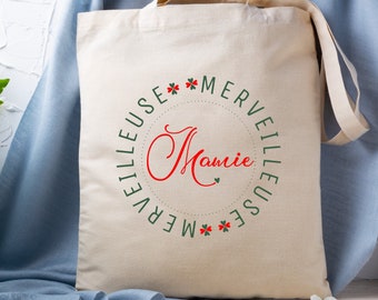 Tote bag personnalisé, Mamie merveilleuse, cadeau pour mamie, fête des grands-mères