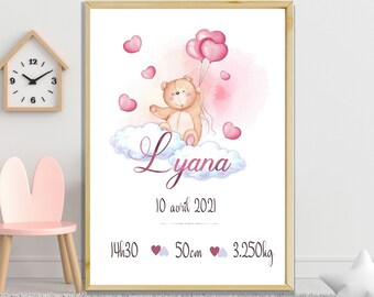 Tableau Pour Chambre Enfant Ourson Etsy