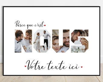 Personalized poster with photo, Wedding anniversary, Poster for couple, Birthday, Valentine's Day