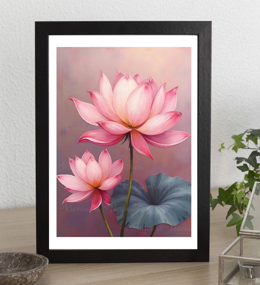 Lotus Flower Wall Art – Minimalist Botanical Poster, Zen Floral Print ...