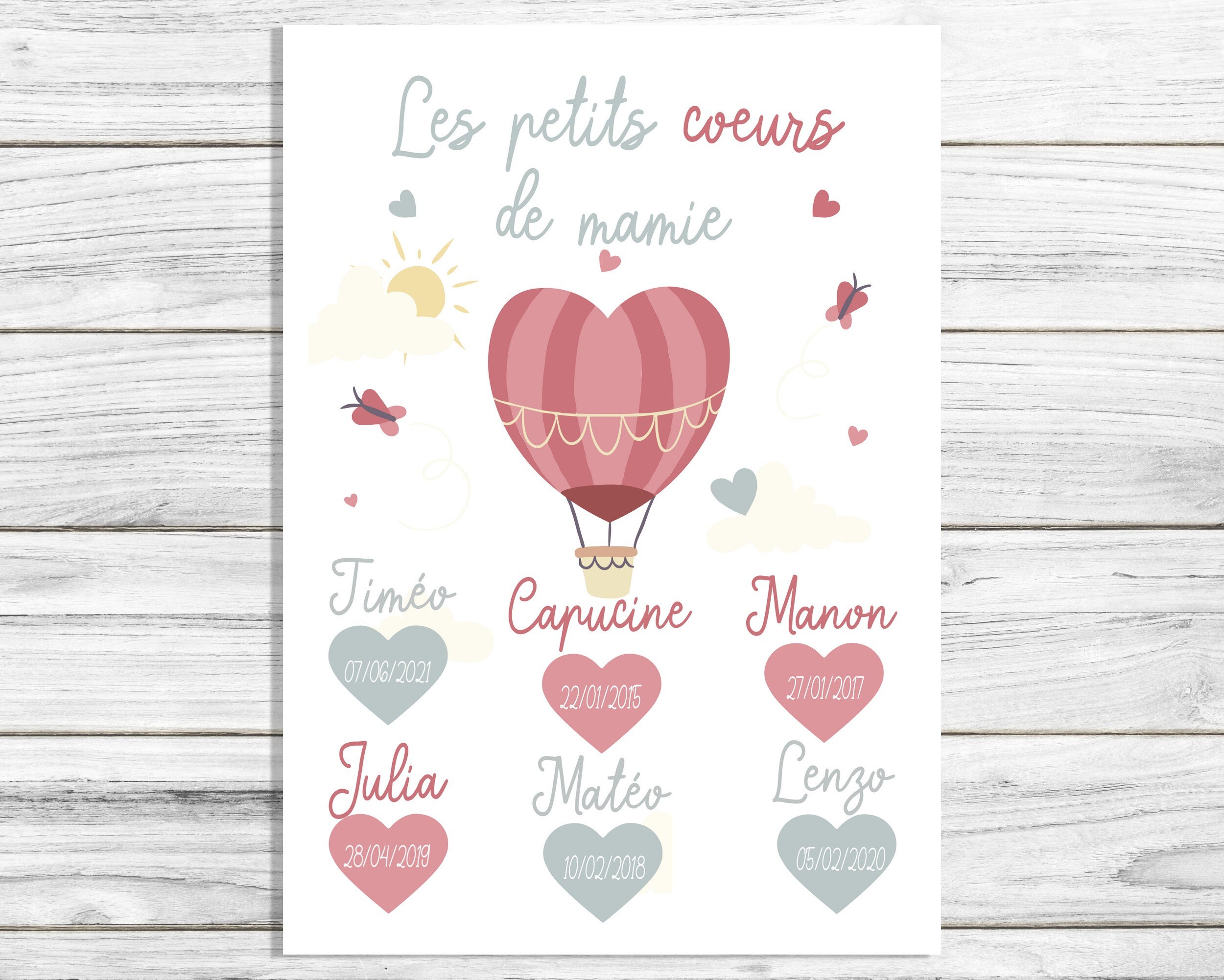 Fête Des Grands-Mères, Affiche Bonne Fête Mamie, Affiche Personnalisée