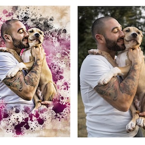 Personalized portrait from a photo, family poster, animals, Mother's Day gift, Father's Day, Christmas etc...